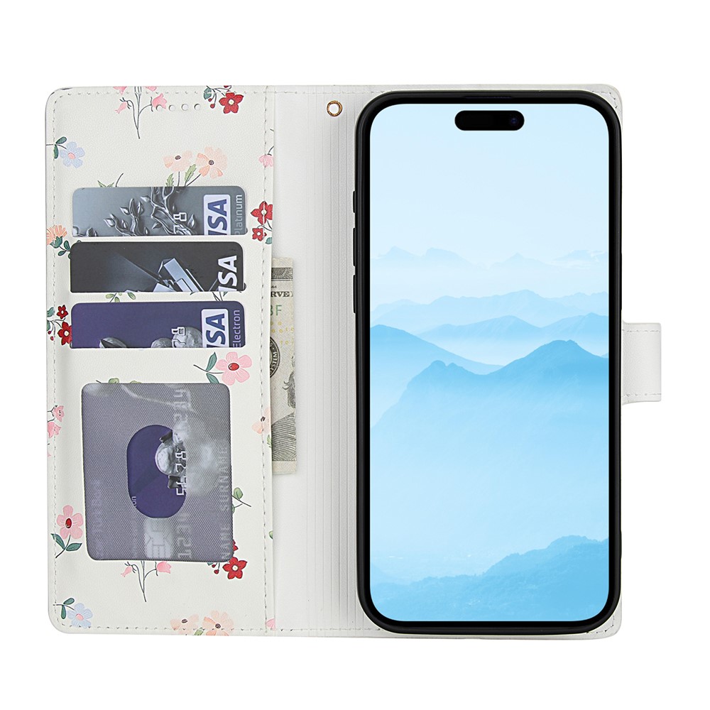  iPhone Air Fodral Rhombus Läder Blommor Vit