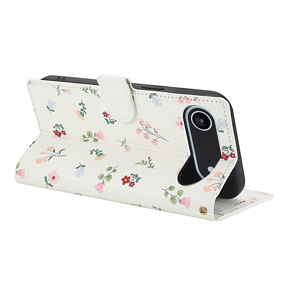  iPhone Air Fodral Rhombus Läder Blommor Vit