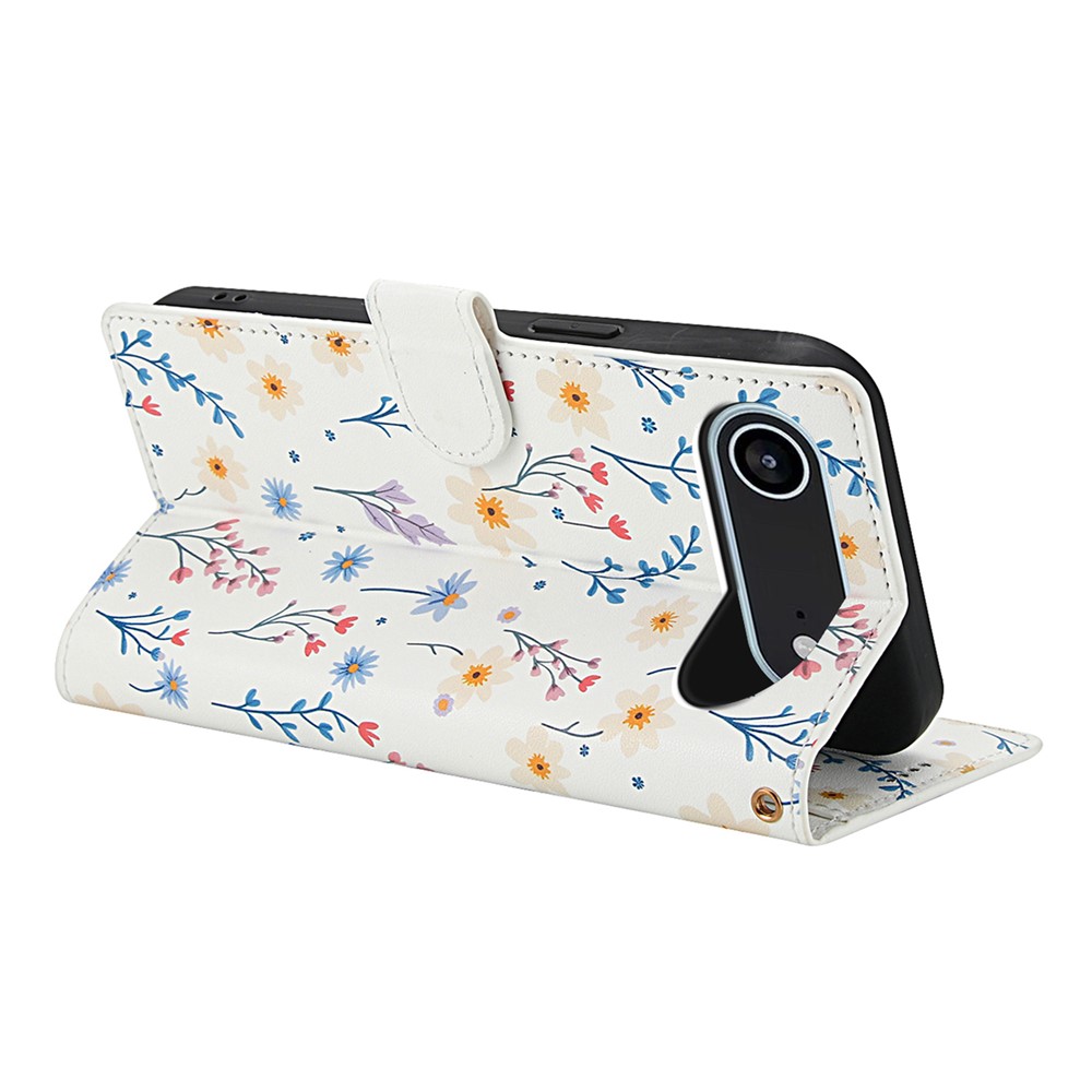  iPhone Air Fodral Rhombus Läder Blommor Vit