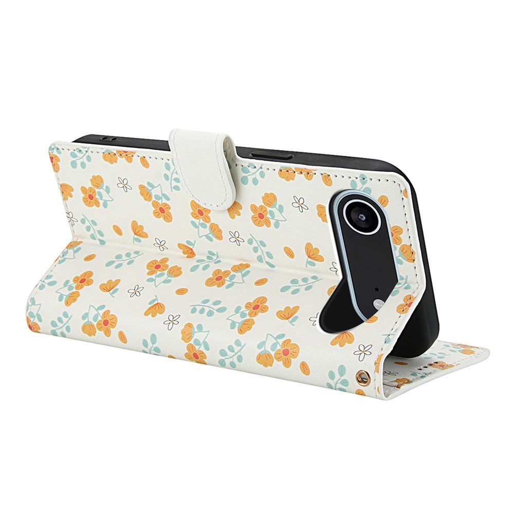  iPhone Air Fodral Rhombus Läder Blommor Vit