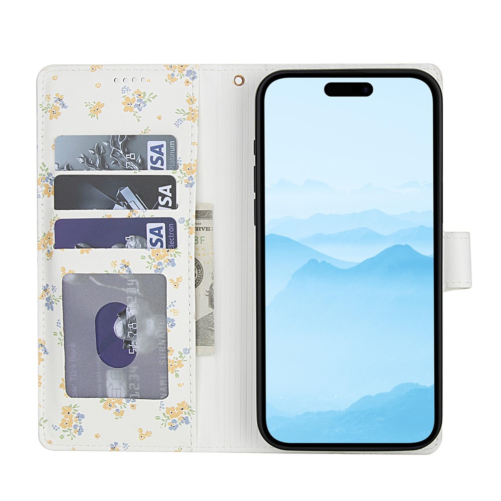  iPhone Air Fodral Rhombus Läder Blommor Vit