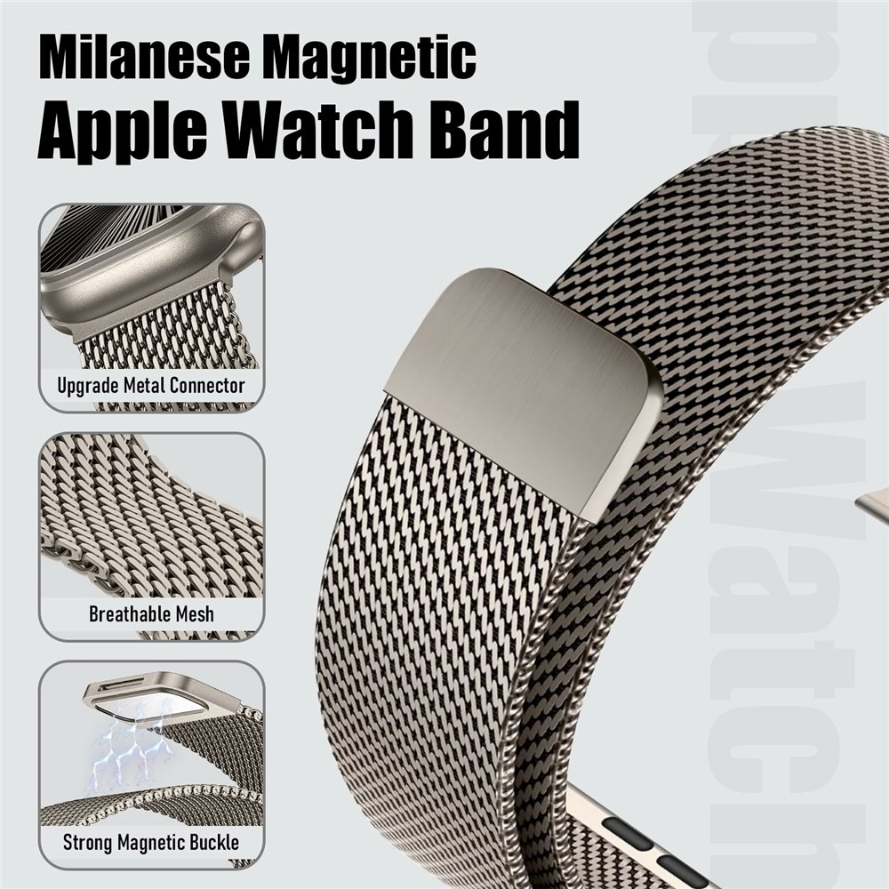  Apple Watch 38/40/41/42 mm Armband Milanese Titanium