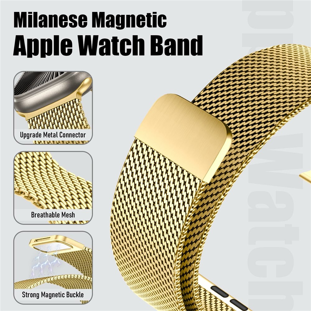  Apple Watch 42/44/45/46/49 mm Armband Milanese Guld