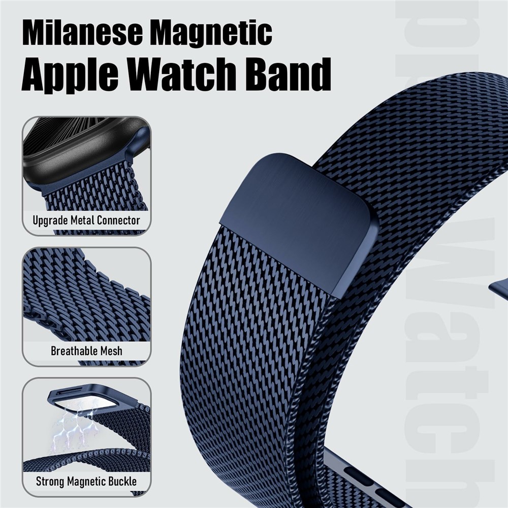  Apple Watch 42/44/45/46/49 mm Armband Milanese Blå