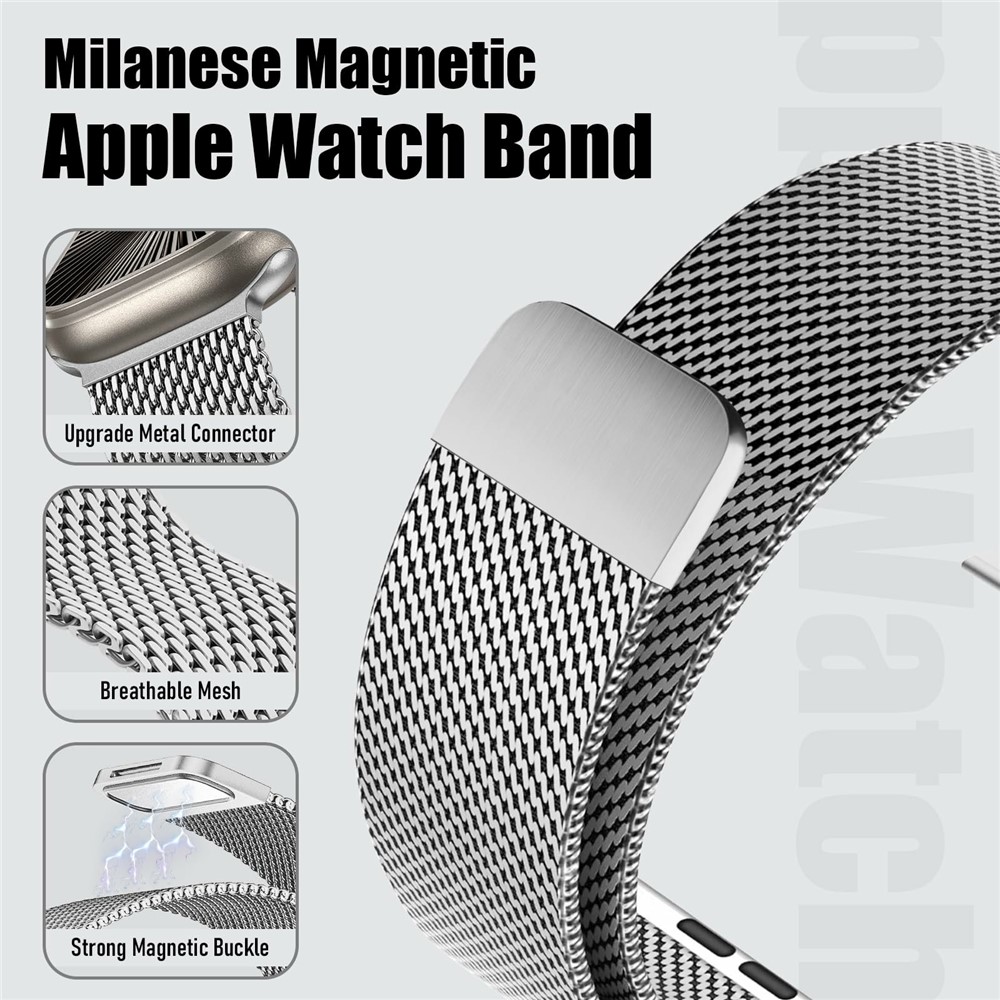  Apple Watch 42/44/45/46/49 mm Armband Milanese Silver