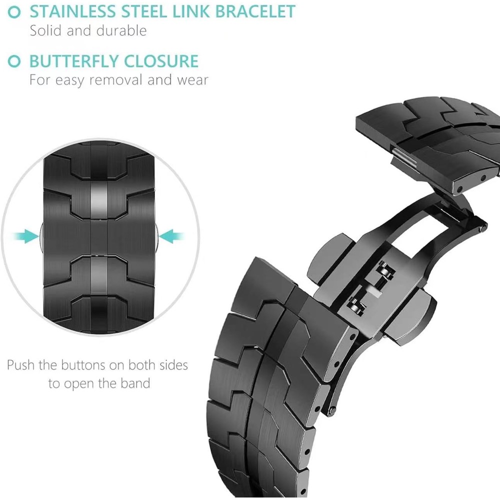 Galaxy Watch Ultra (2025) / 47 mm Armband Metall Svart