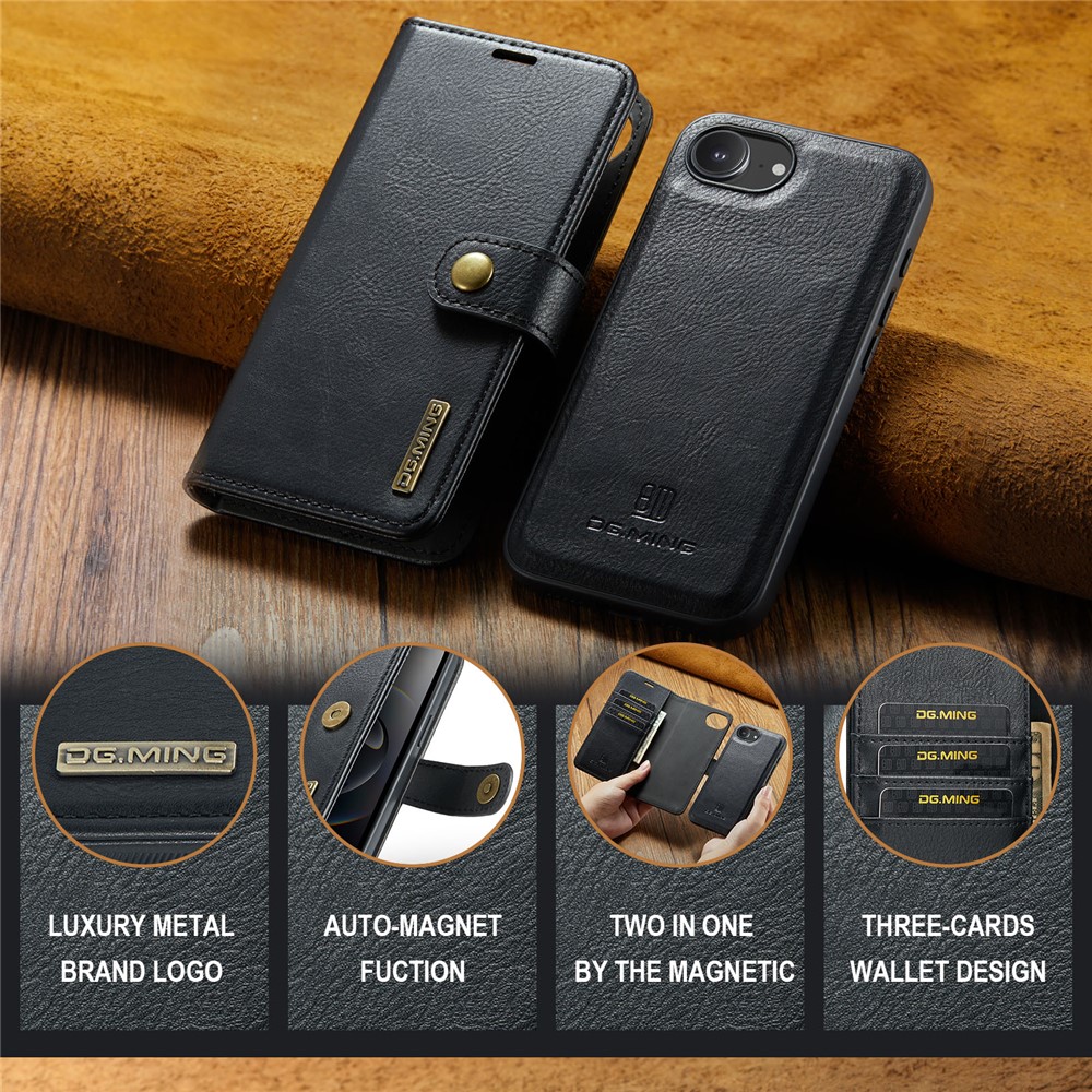 DG.MING DG.MING iPhone 17e / 16e 2in1 Magnet Fodral / Skal Svart