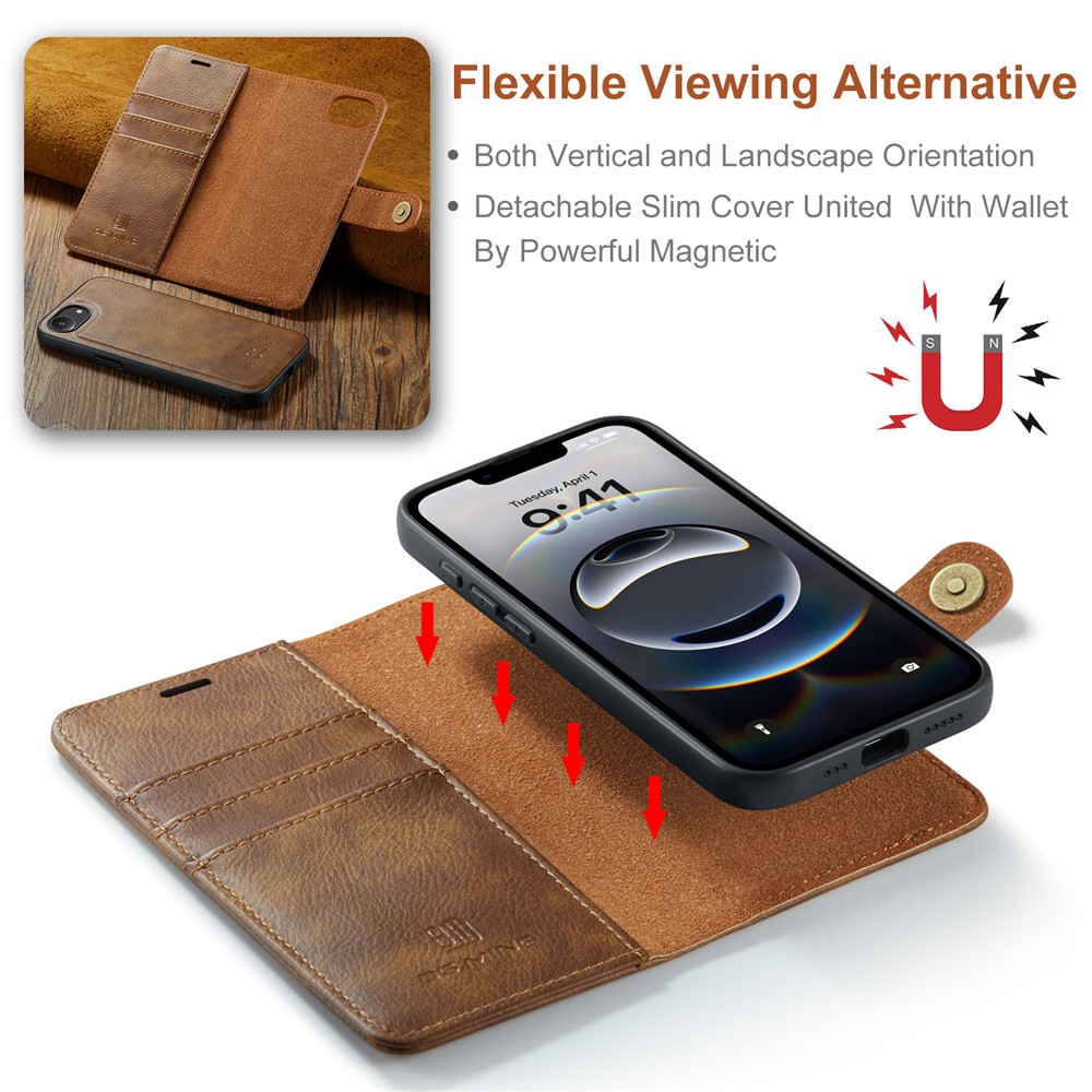 DG.MING DG.MING iPhone 17e / 16e 2in1 Magnet Fodral / Skal Brun