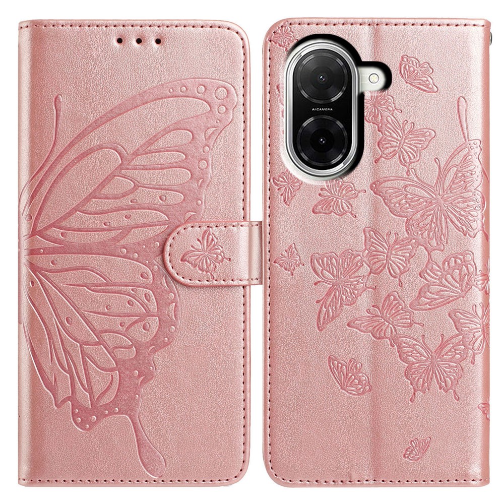  Xiaomi Redmi A5 Fodral Med Fjäril Tryck Roséguld