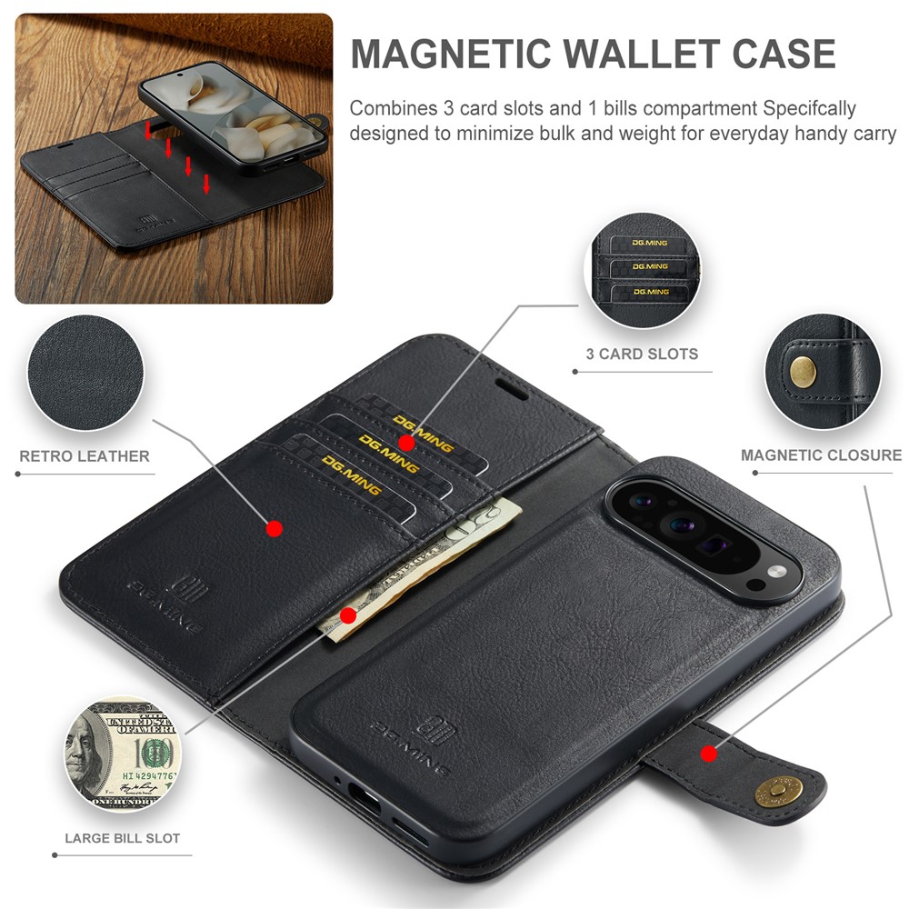 DG.MING DG.MING Google Pixel 10 Pro XL 2in1 Magnet Fodral / Skal Svart
