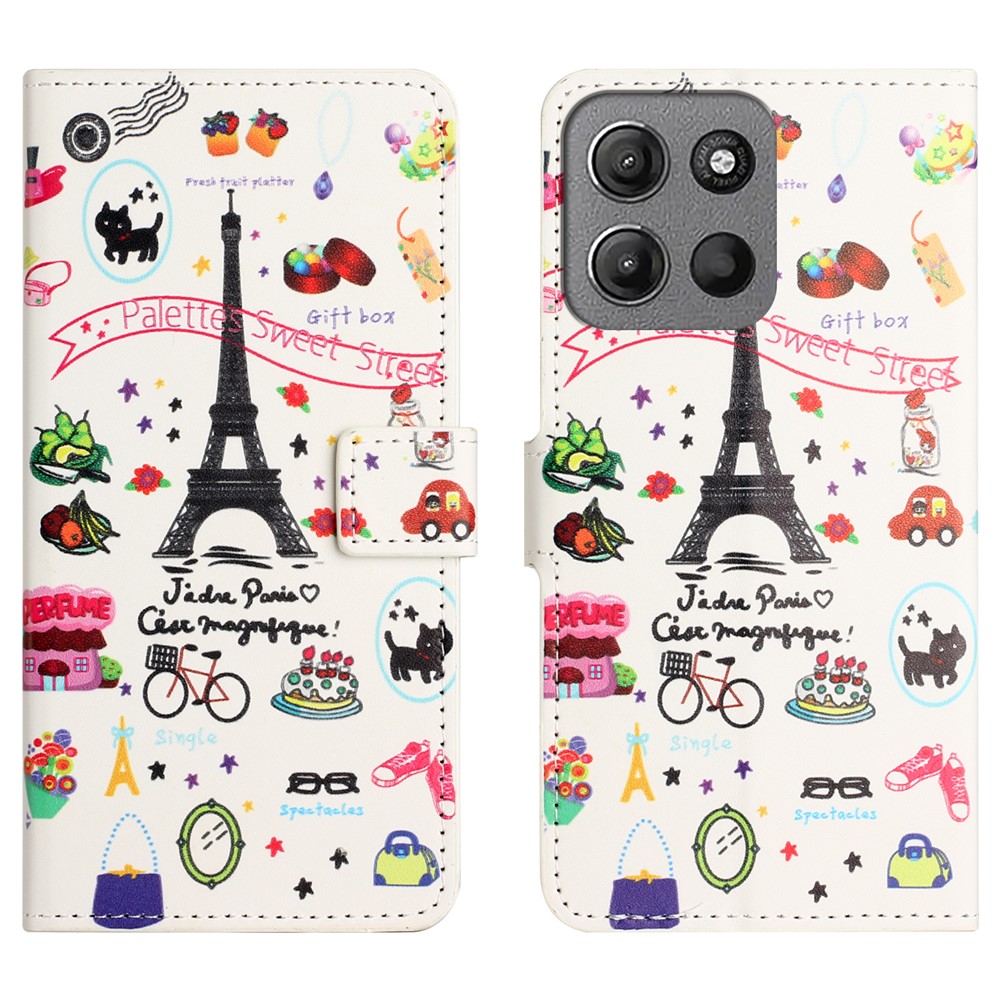  Motorola Moto G86 Power/G86 5G Fodral Med Tryck Eiffeltornet