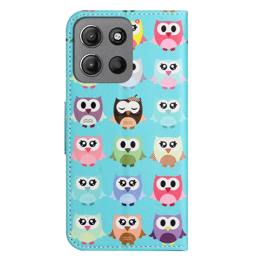  Motorola Moto G86 Power/G86 5G Fodral Läder Ugglor