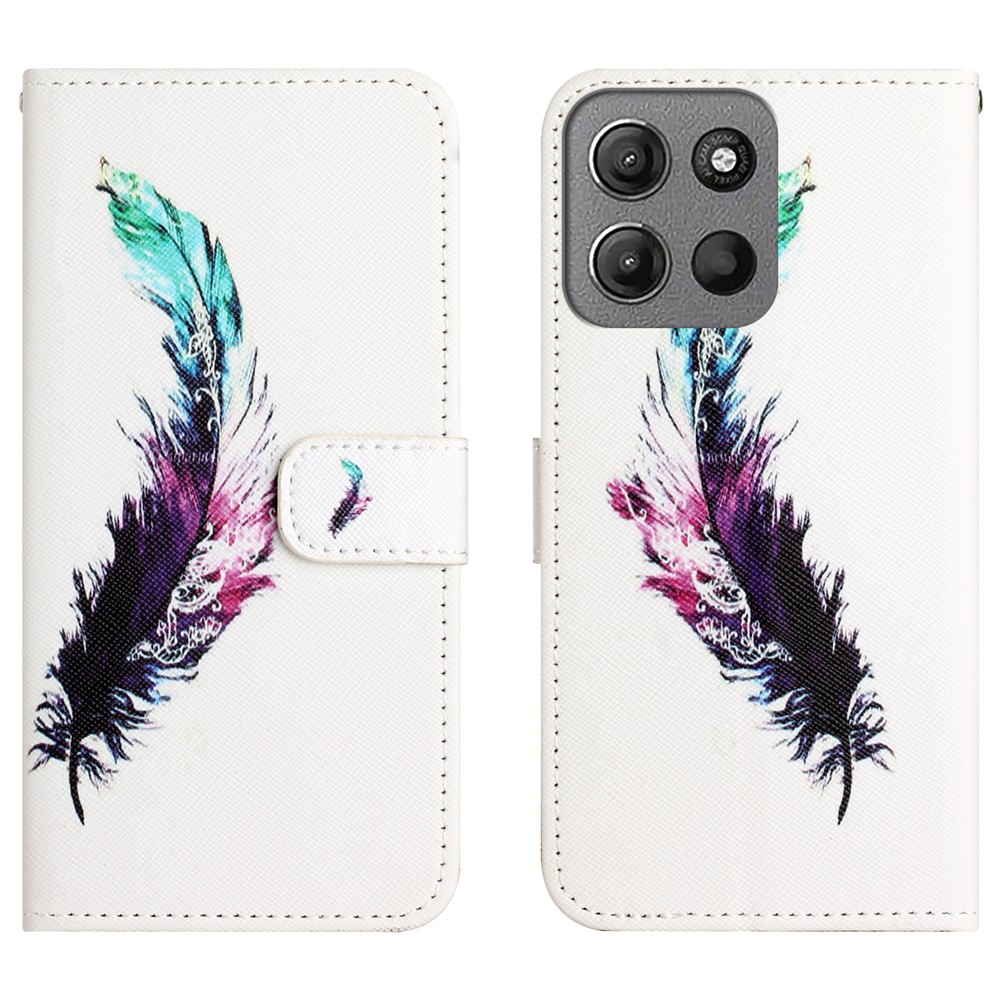  Motorola Moto G86 Power/G86 5G Fodral Läder Fjäder
