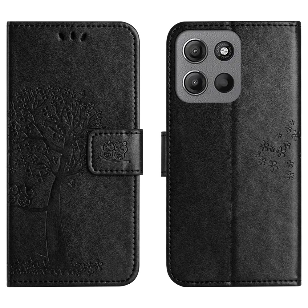  Motorola Moto G86 Power/G86 5G Fodral Träd Tryck Svart