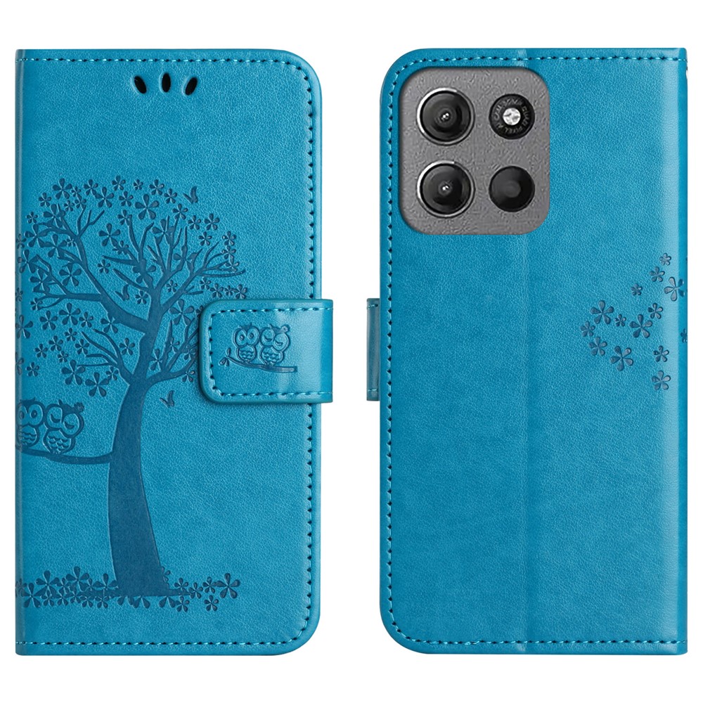  Motorola Moto G86 Power/G86 5G Fodral Träd Tryck Blå