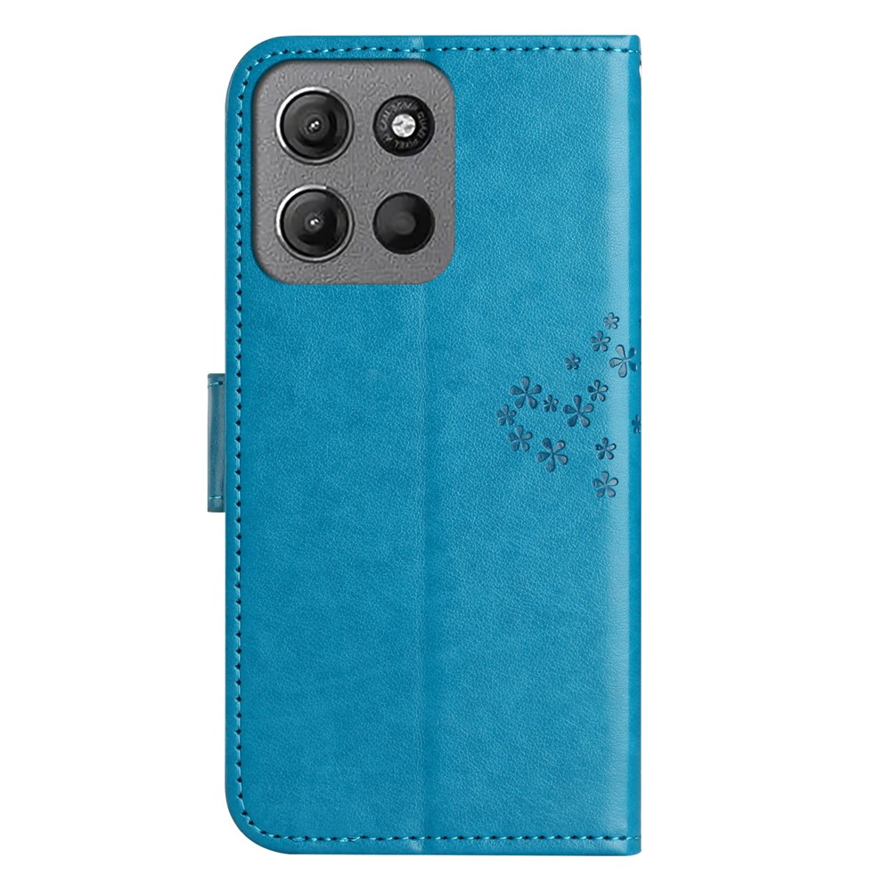  Motorola Moto G86 Power/G86 5G Fodral Träd Tryck Blå