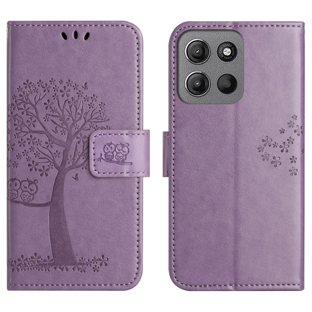  Motorola Moto G86 Power/G86 5G Fodral Träd Tryck Lila