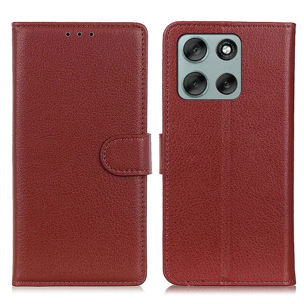 Motorola Moto G56 5G Fodral Litchi Läder Brun
