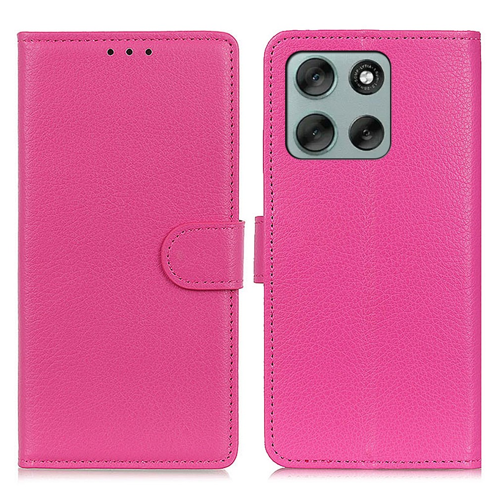  Motorola Moto G56 5G Fodral Litchi Läder Rosa