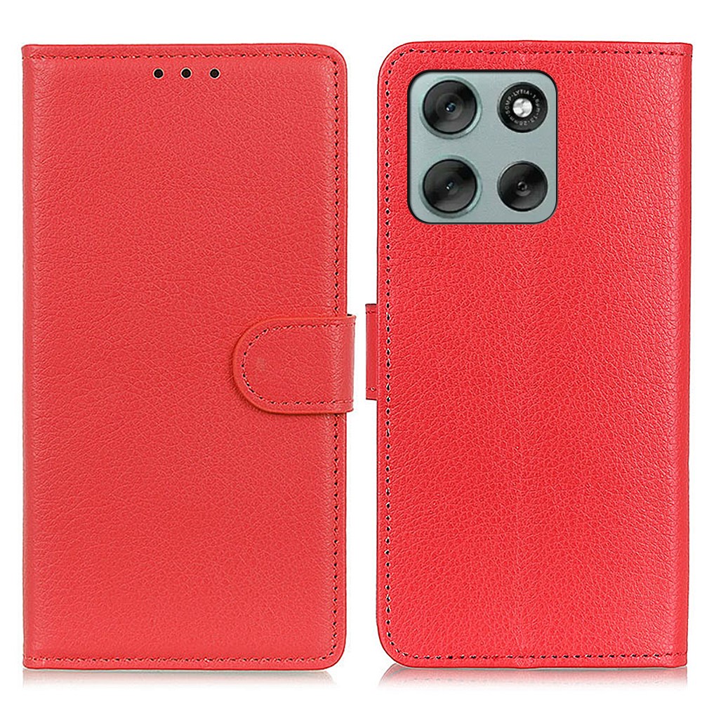  Motorola Moto G56 5G Fodral Litchi Läder Röd