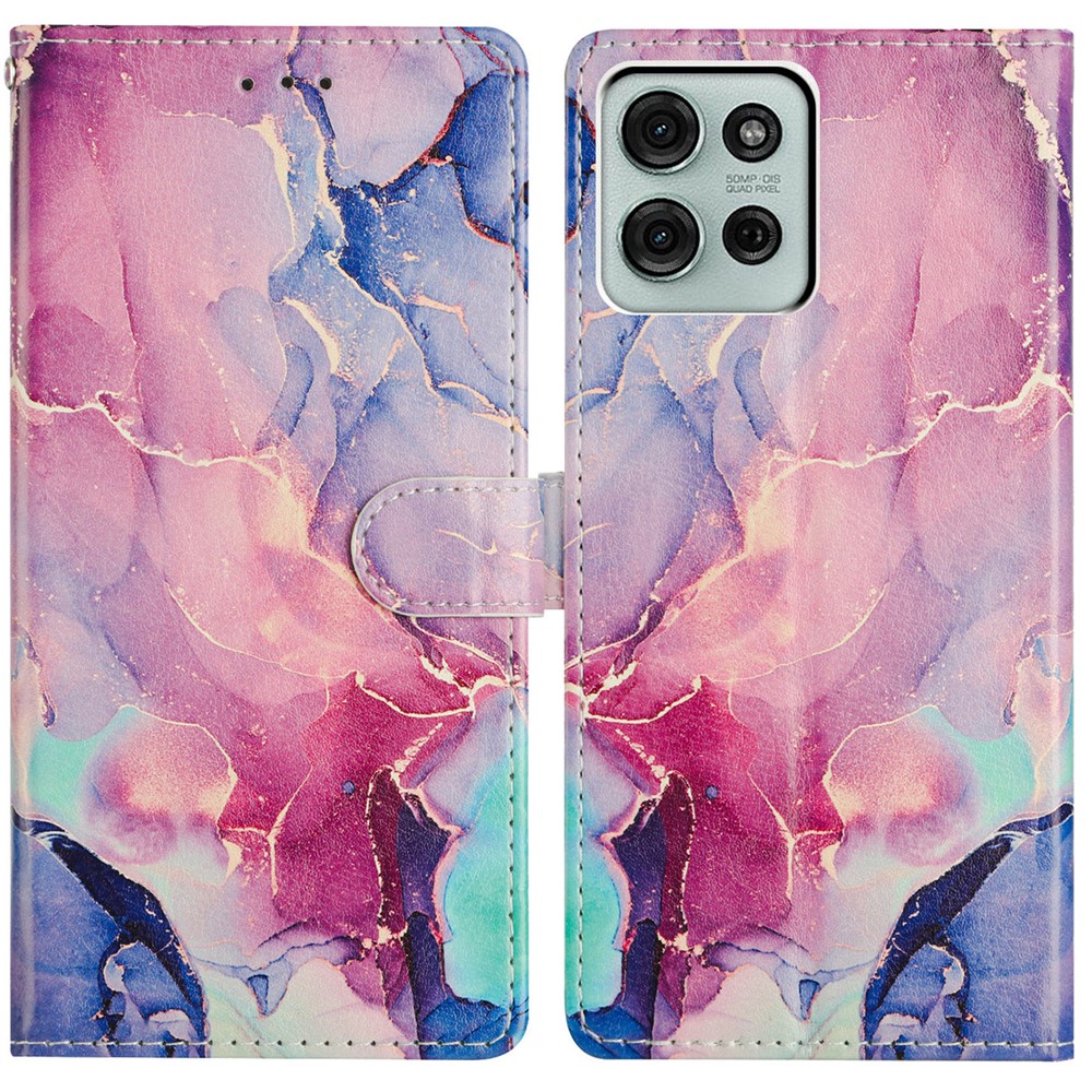  Motorola Moto G86 5G Fodral Med Tryck Rosa Marmor