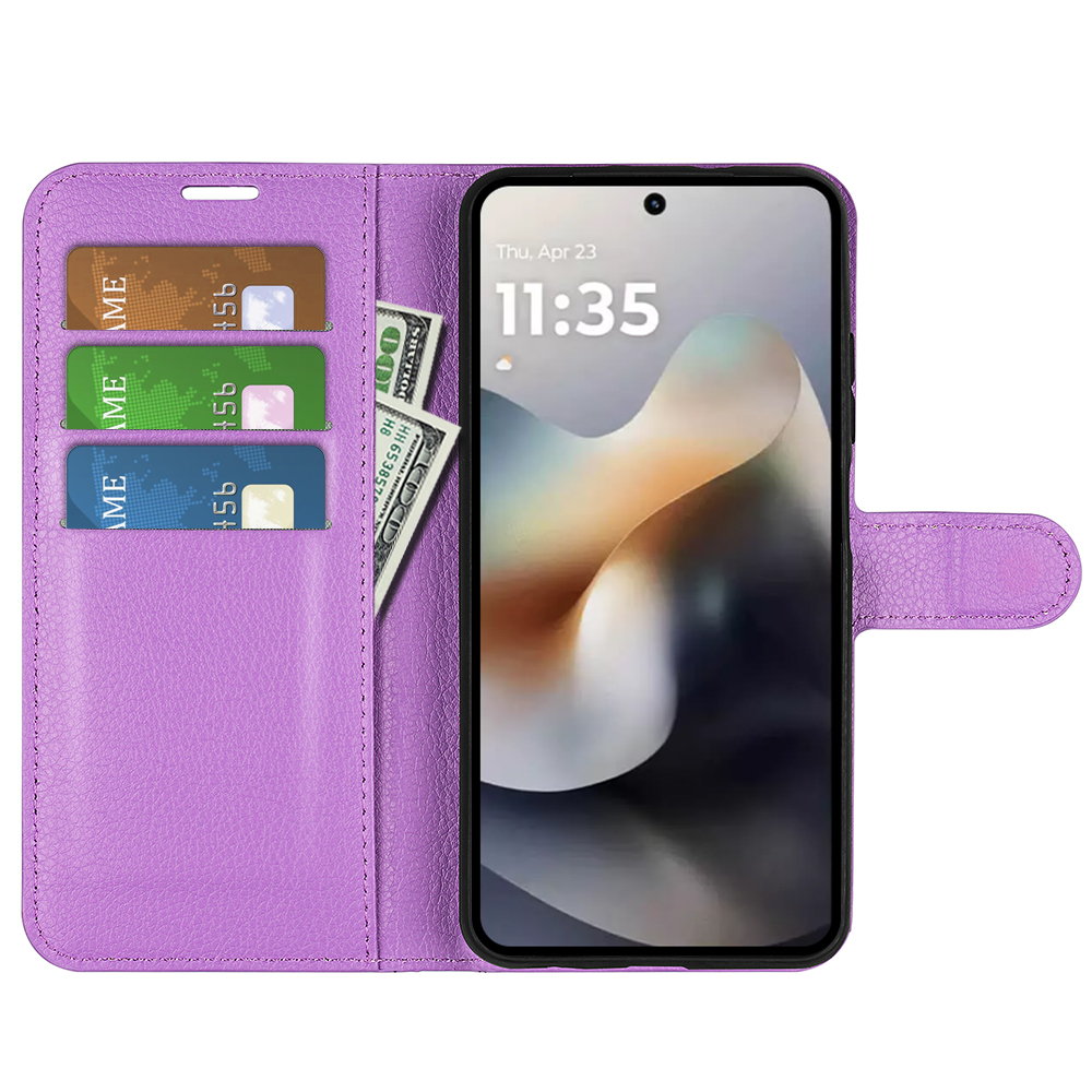  Motorola Moto G56 5G Fodral Litchi Läder Lila
