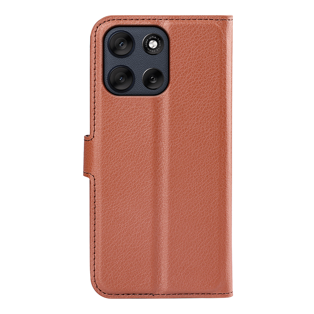 Motorola Moto G56 5G Fodral Litchi Läder Brun