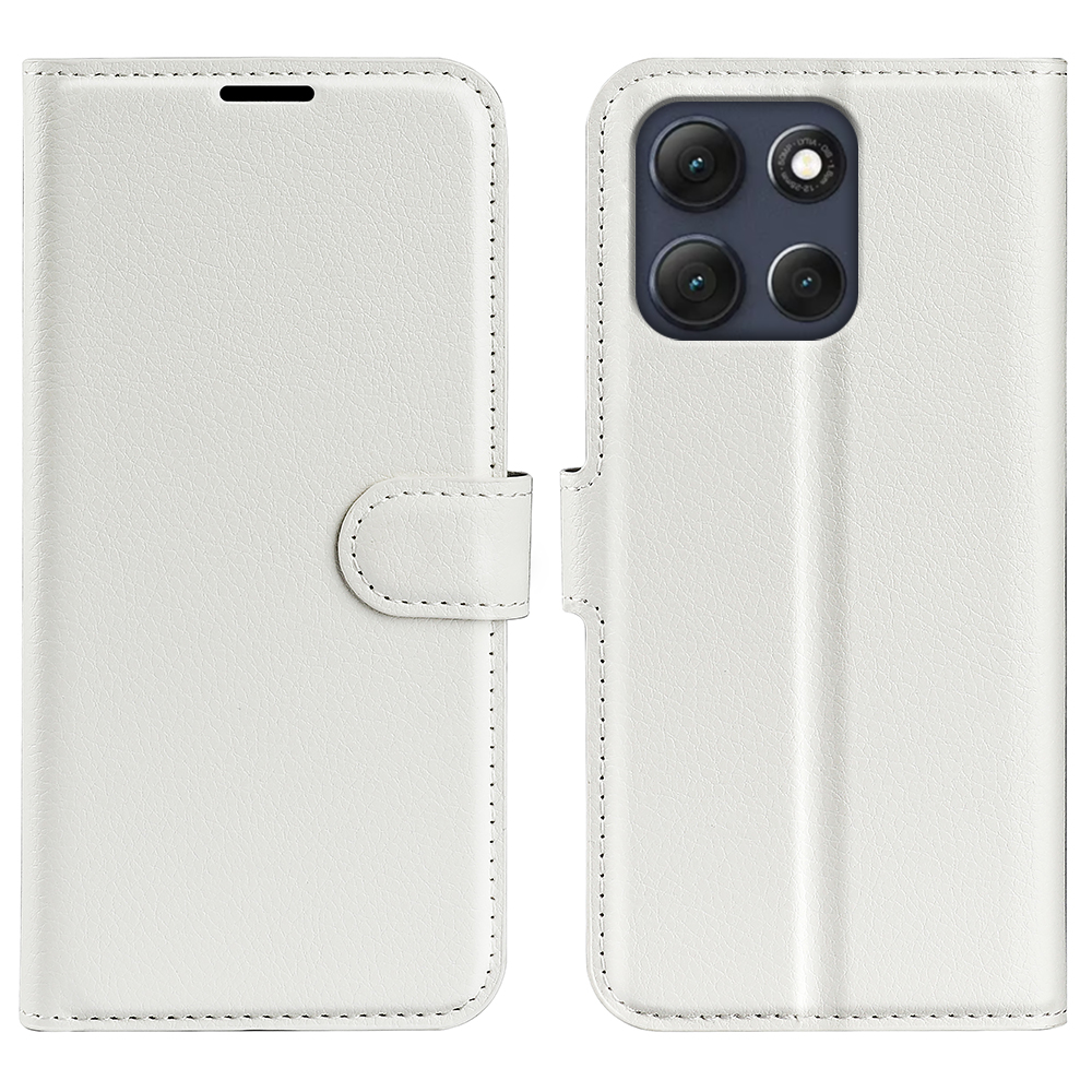  Motorola Moto G86 5G Fodral Litchi Läder Vit