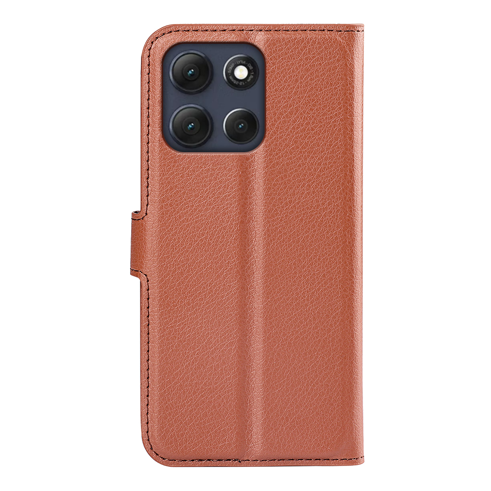  Motorola Moto G86 5G Fodral Litchi Läder Brun