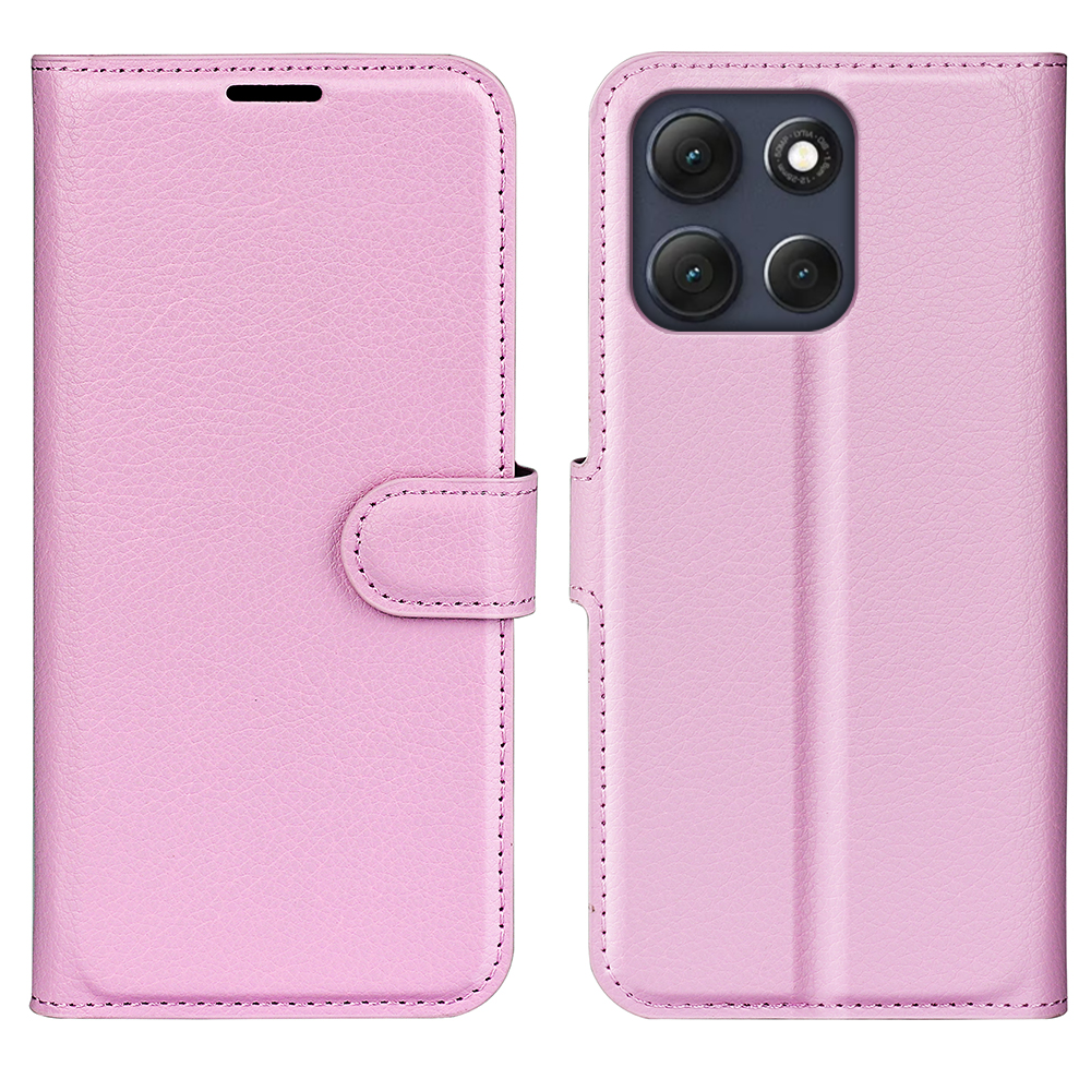  Motorola Moto G86 5G Fodral Litchi Läder Ljus Rosa