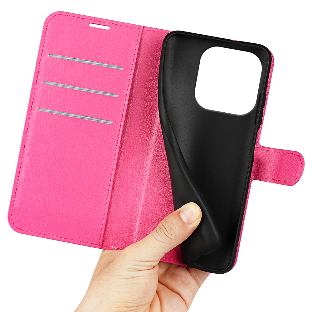  Motorola Moto G86 5G Fodral Litchi Läder Rosa