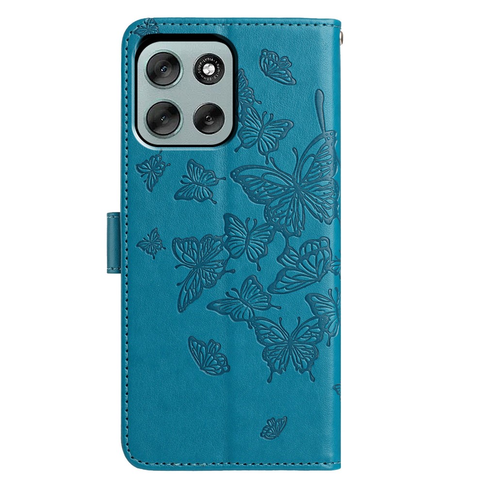  Motorola Moto G56 5G Fodral Fjäril Tryck Blå
