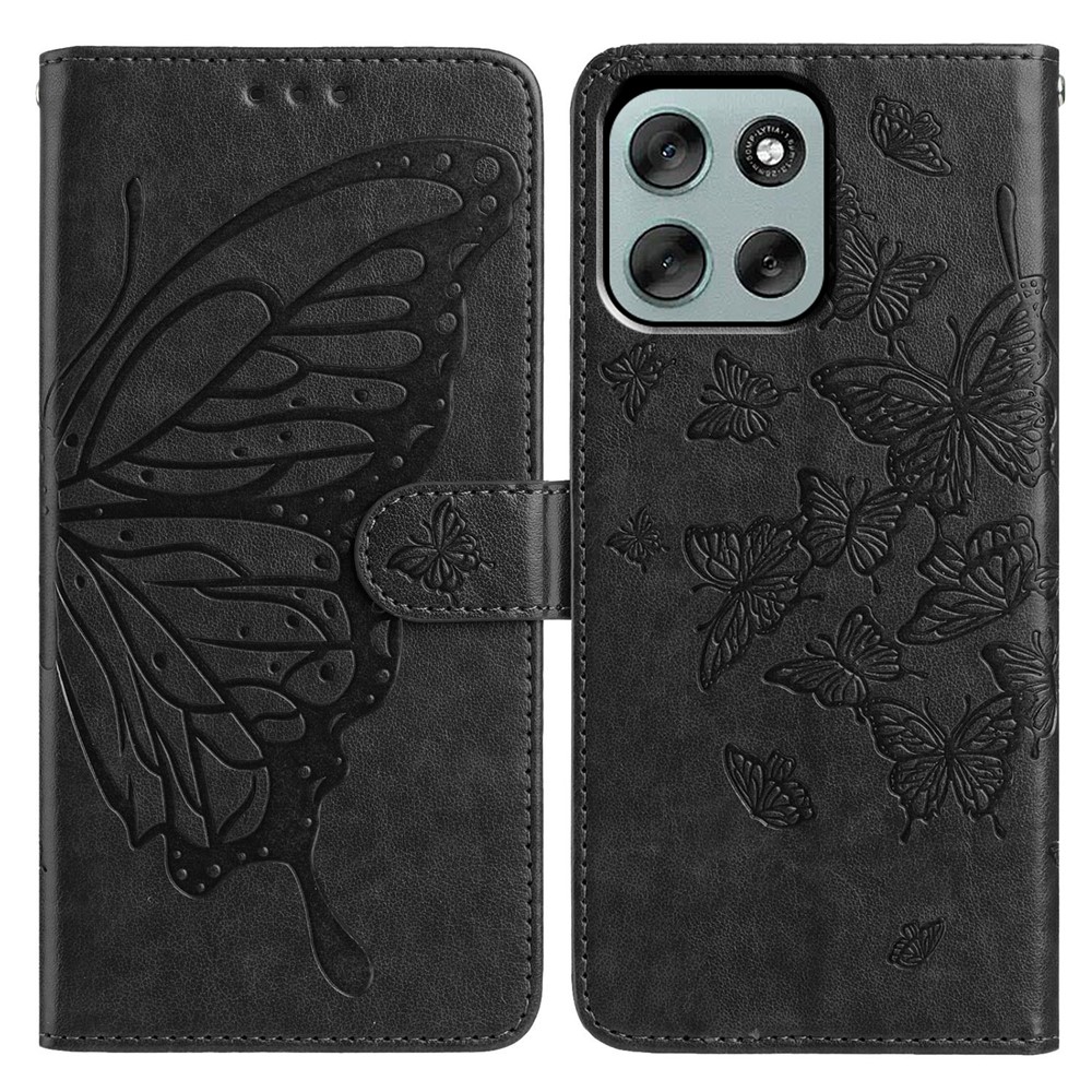  Motorola Moto G56 5G Fodral Fjäril Tryck Svart