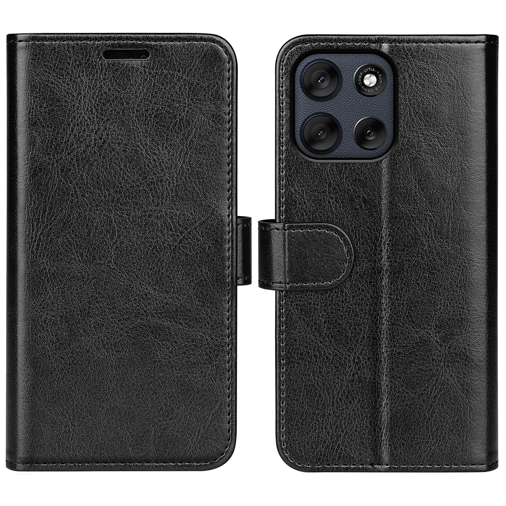  Motorola Moto G56 5G Fodral Crazy Horse Läder Svart