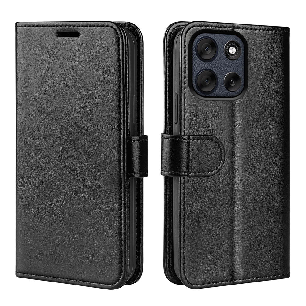  Motorola Moto G56 5G Fodral Crazy Horse Läder Svart