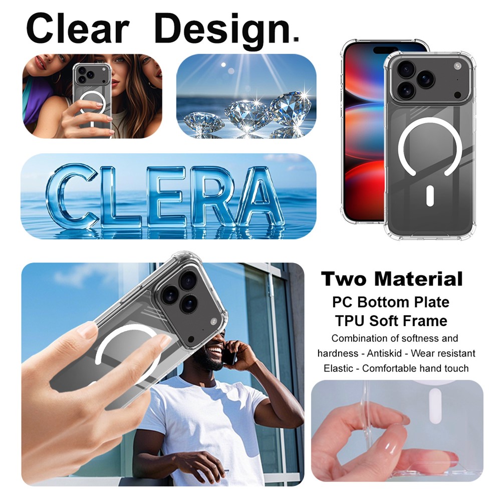 IMAK IMAK iPhone 17 Pro Max Skal MagSafe Shockproof Transparent