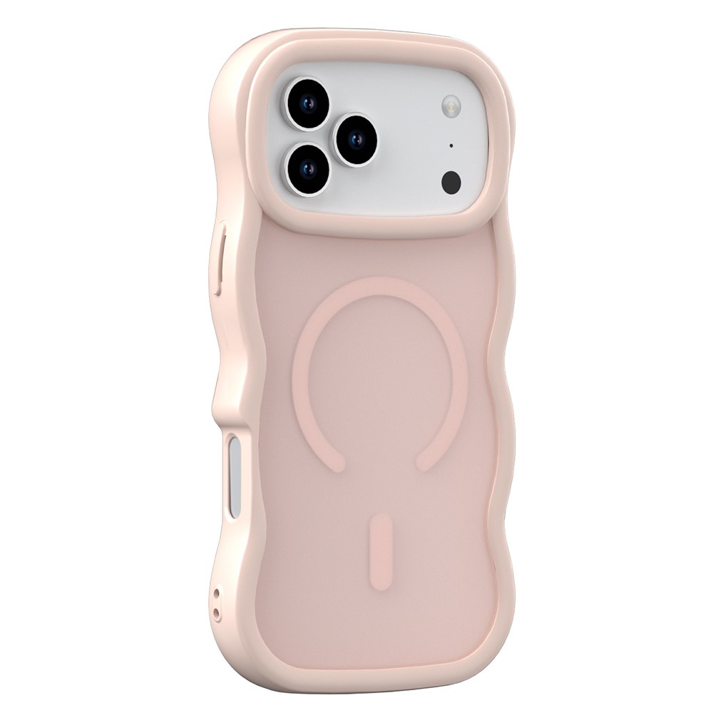  iPhone 17 Pro Skal MagSafe Wavy Matt Ljus Rosa