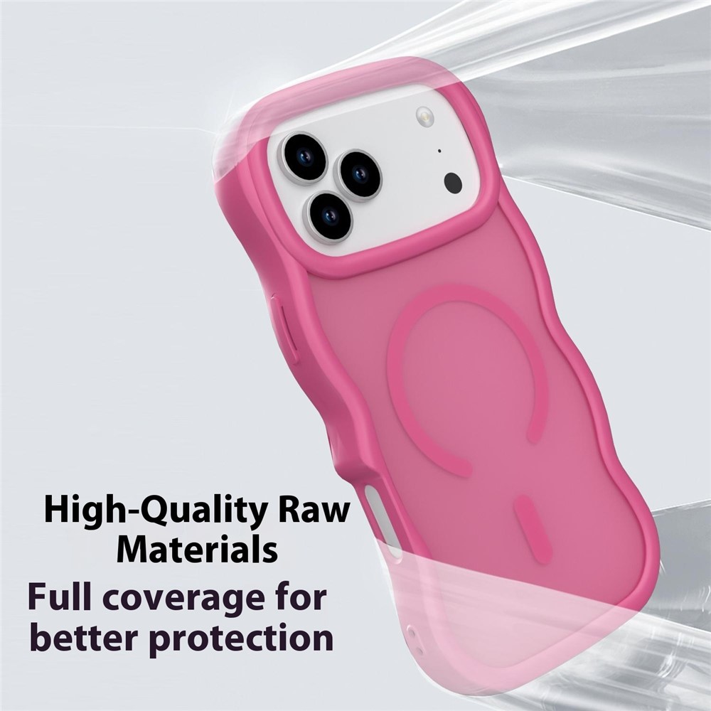  iPhone 17 Pro Skal MagSafe Wavy Matt Ljus Rosa