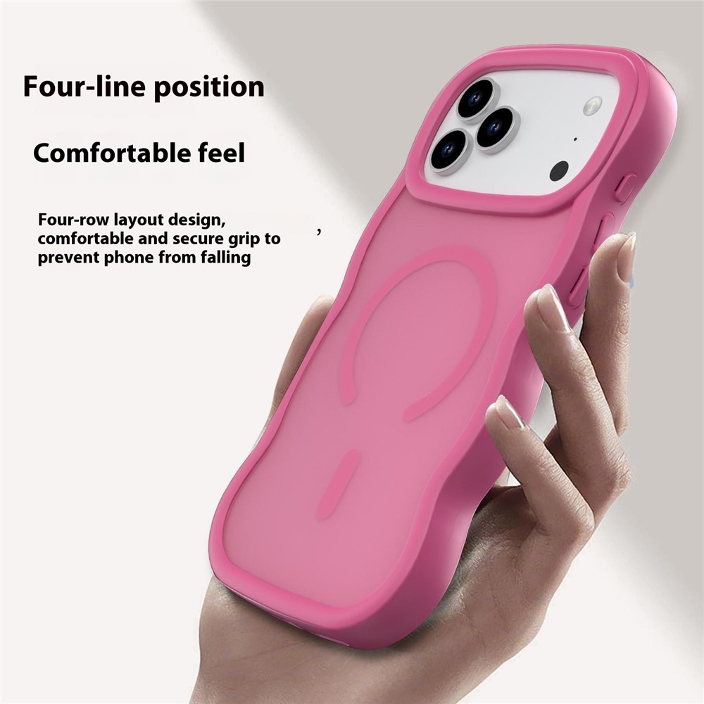  iPhone 17 Pro Skal MagSafe Wavy Matt Ljus Rosa