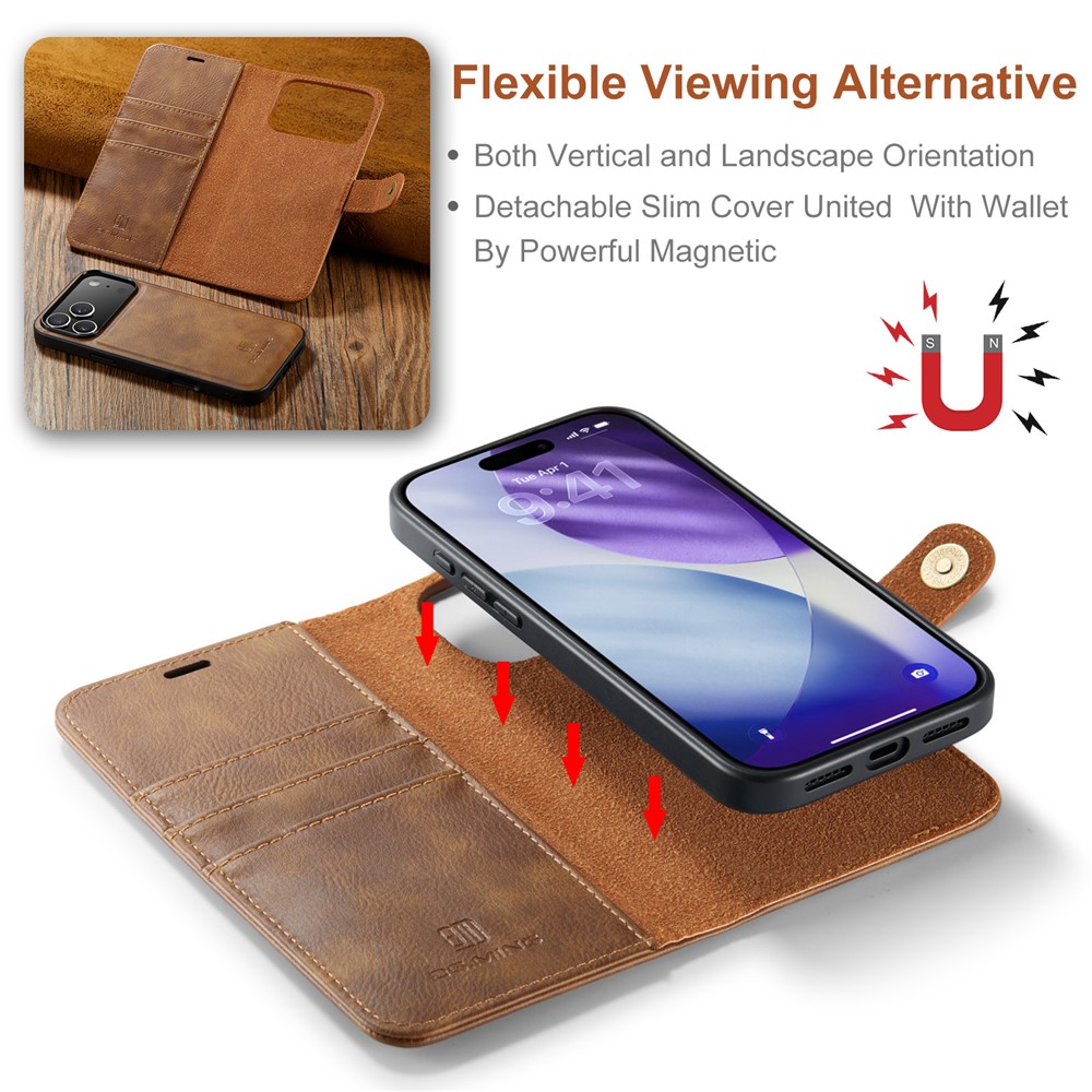 DG.MING DG.MING iPhone 17 Pro 2in1 Magnet Fodral / Skal Brun