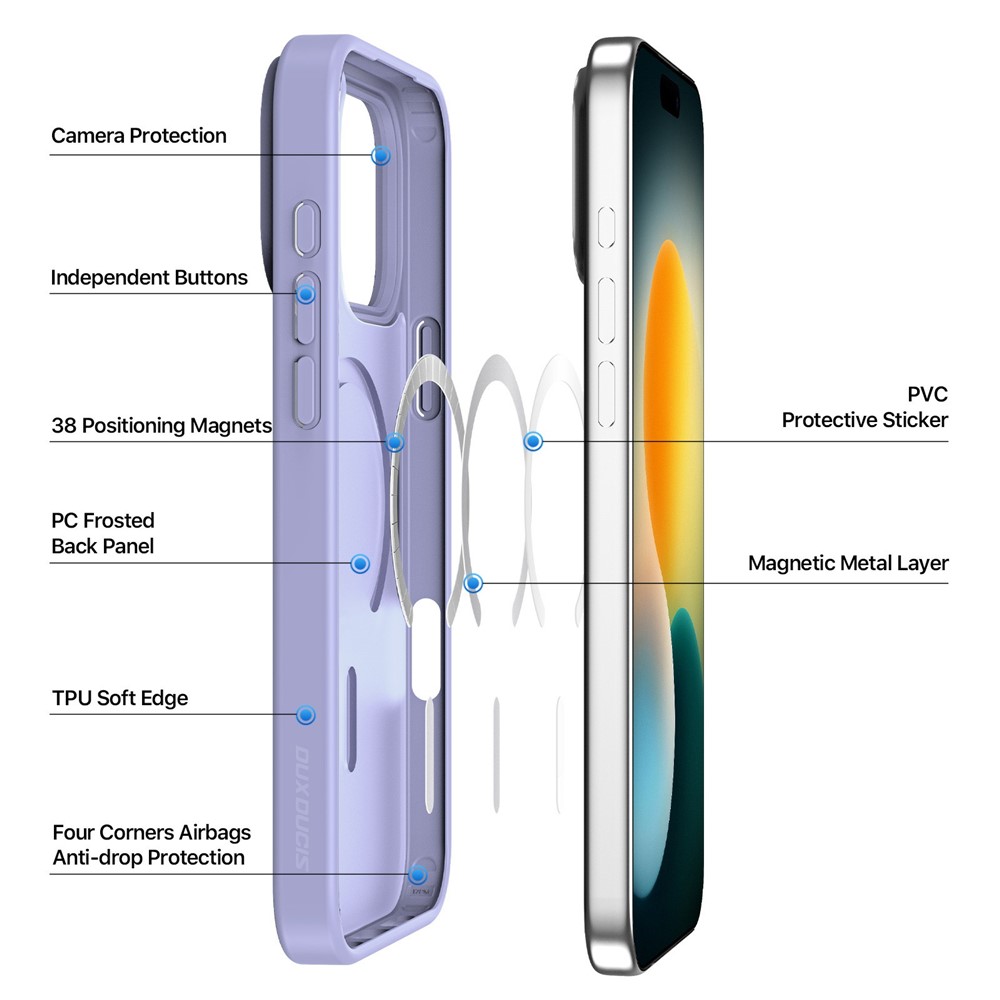 DUX DUCIS DUX DUCIS iPhone 17 Pro Max Skal MagSafe Yind Series Lila