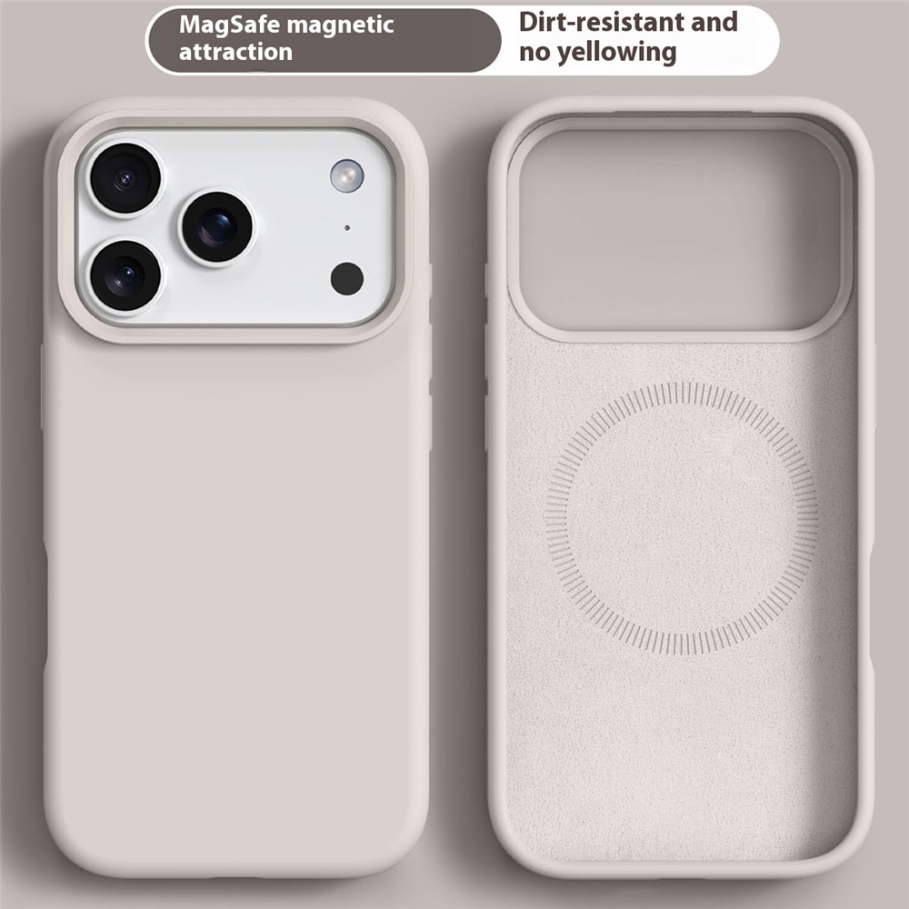  iPhone 17 Pro Max Skal MagSafe Liquid Silikon Beige