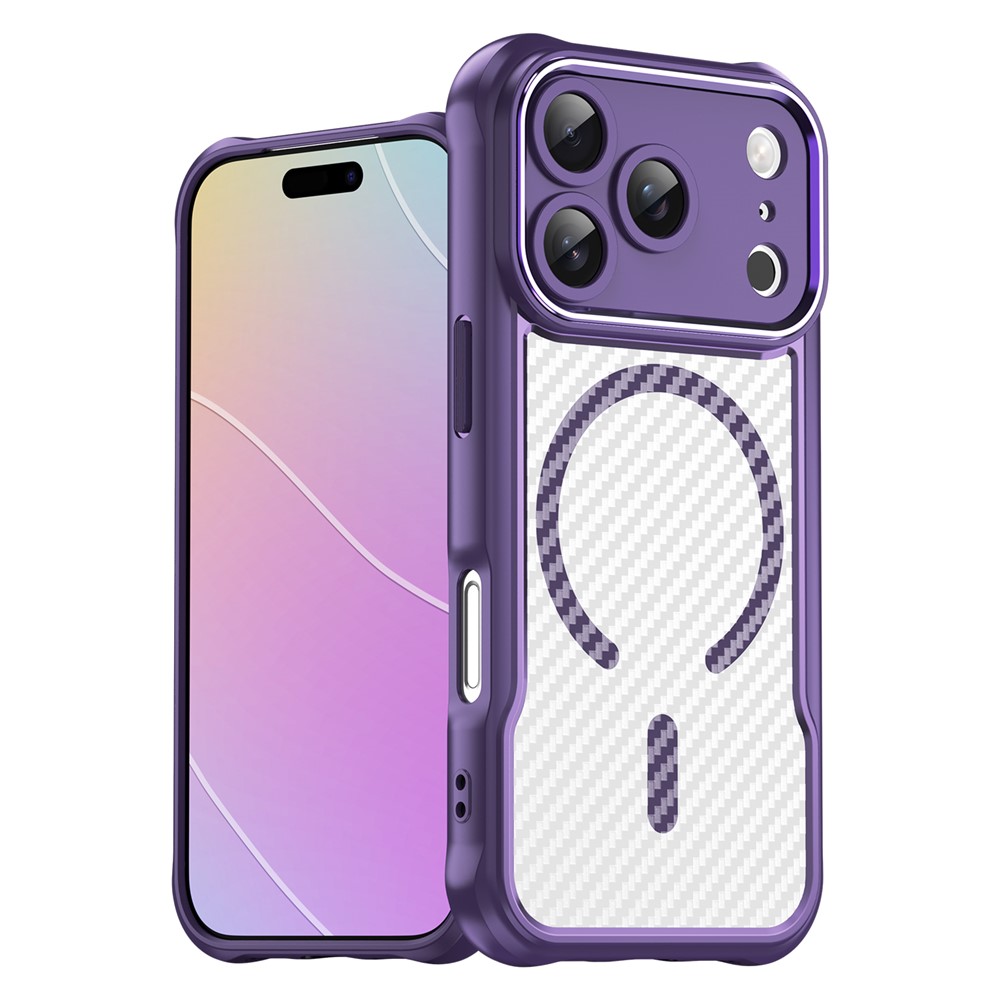  iPhone 17 Pro Skal MagSafe Kolfiber Textur Lila