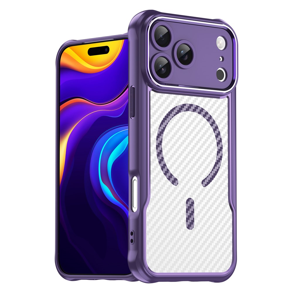  iPhone 17 Pro Max Skal MagSafe Kolfiber Textur Lila