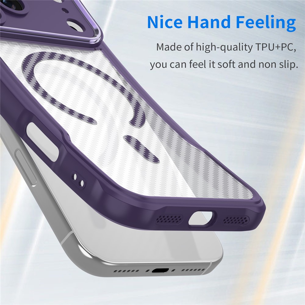  iPhone 17 Pro Max Skal MagSafe Kolfiber Textur Lila