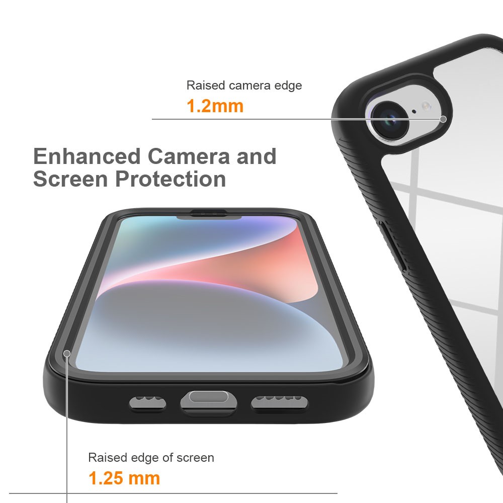  iPhone 17e / 16e Skal 360 Hybrid Defense Svart