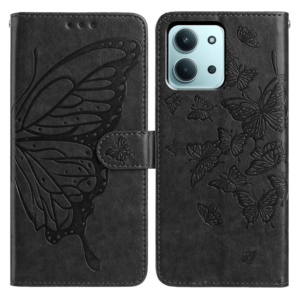  Xiaomi Redmi 15C Fodral Fjäril Tryck Svart