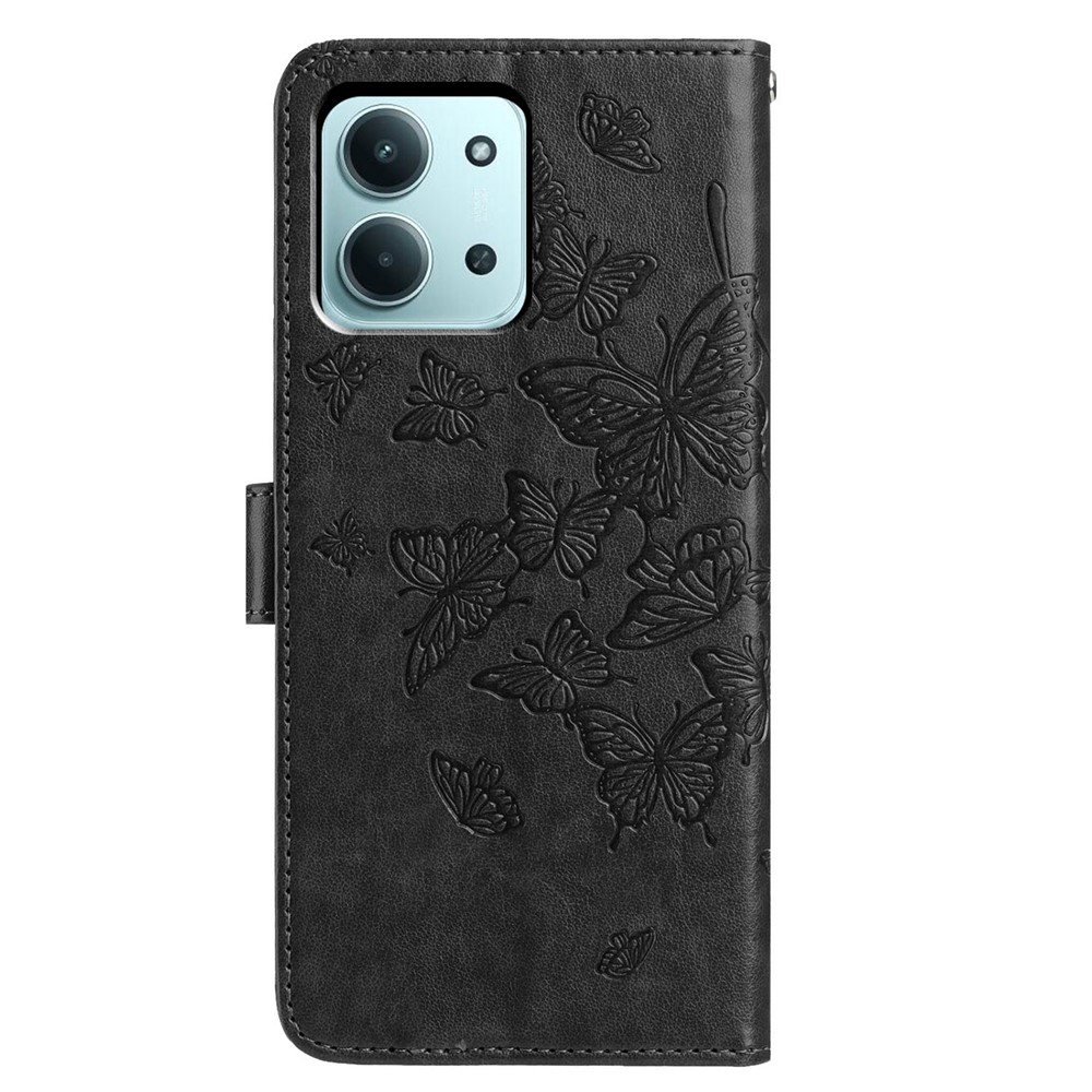  Xiaomi Redmi 15C Fodral Fjäril Tryck Svart