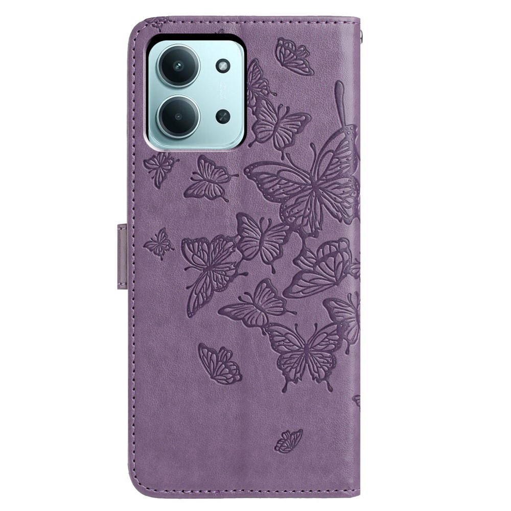  Xiaomi Redmi 15C Fodral Fjäril Tryck Lila