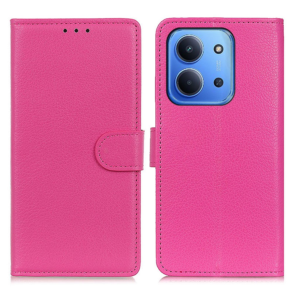  Xiaomi Redmi 15C Fodral Litchi Läder Rosa